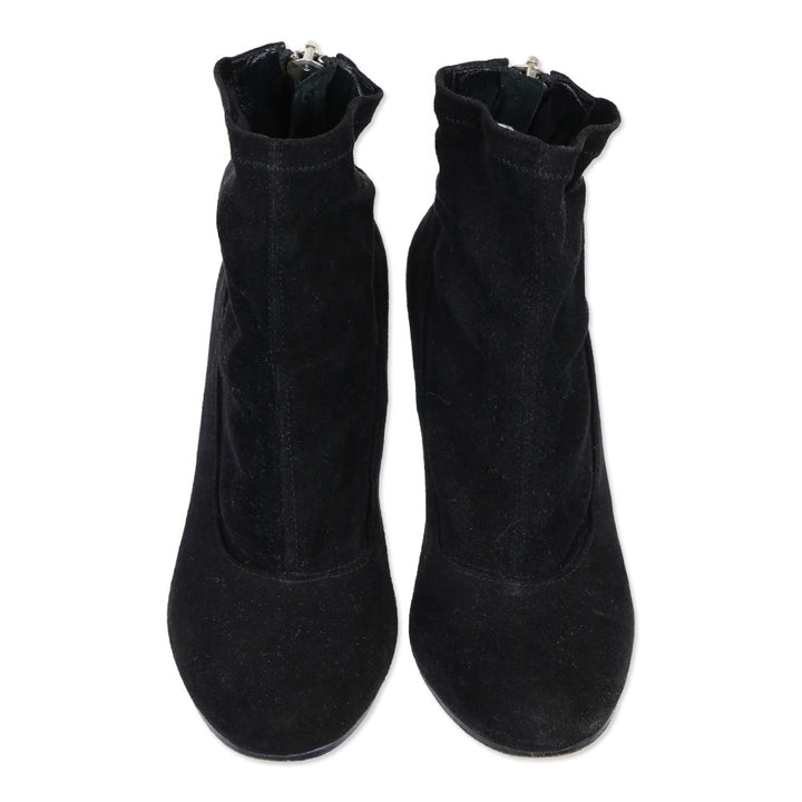 Maison Martin Margiela Black Suede Back Zip Ankle Bootie