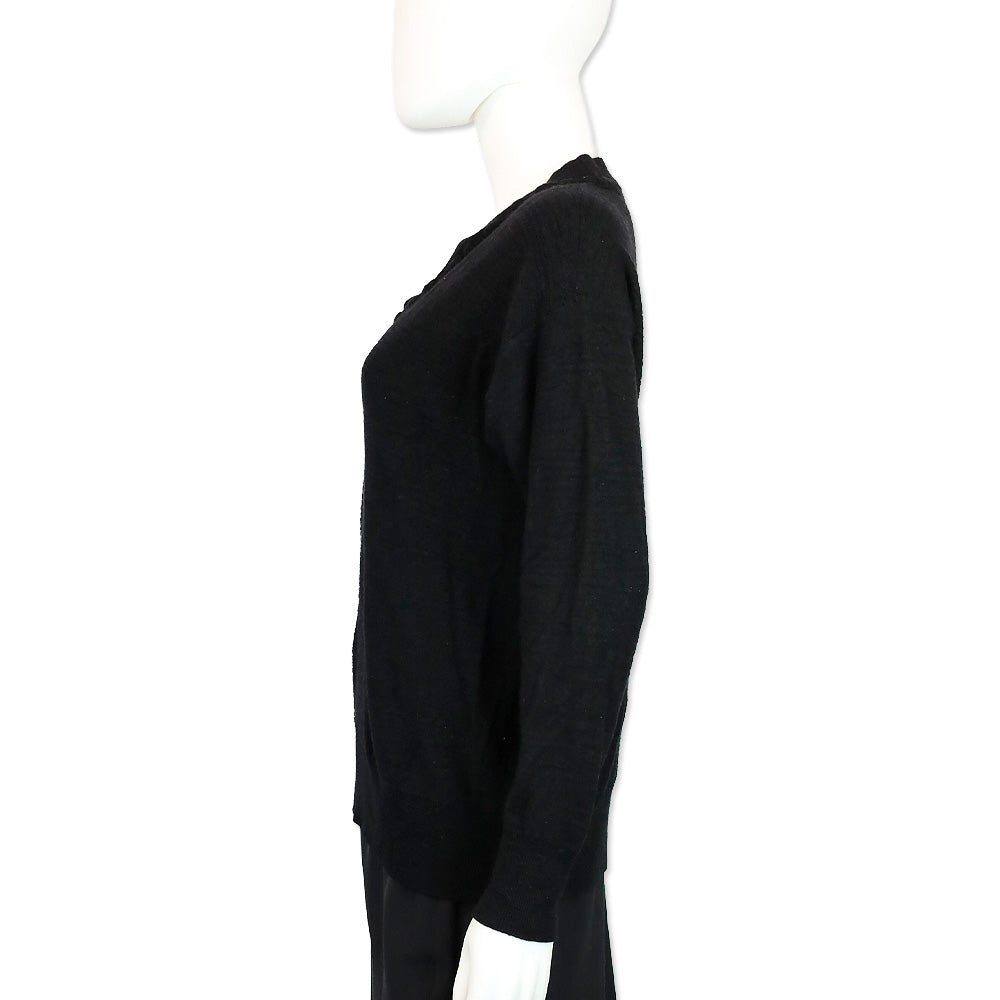 Maison Martin Margiela Black Wool V-Neck Sweater