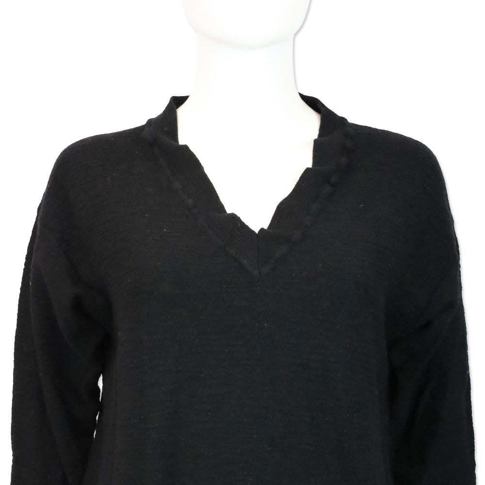 Maison Martin Margiela Black Wool V-Neck Sweater
