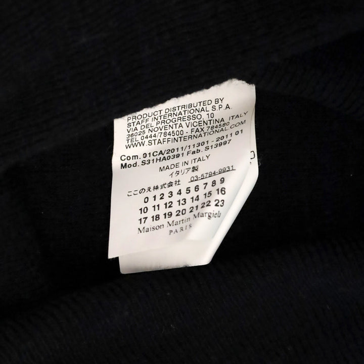 Maison Martin Margiela Black Wool V-Neck Sweater