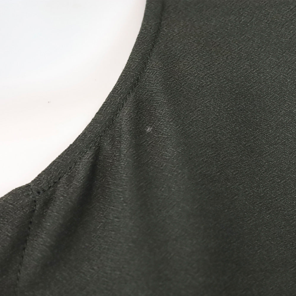 Maison Martin Margiela Dark Olive Satin Belted Midi Shirtdress