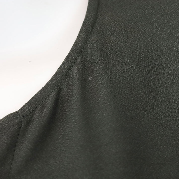 Maison Martin Margiela Dark Olive Satin Belted Midi Shirtdress