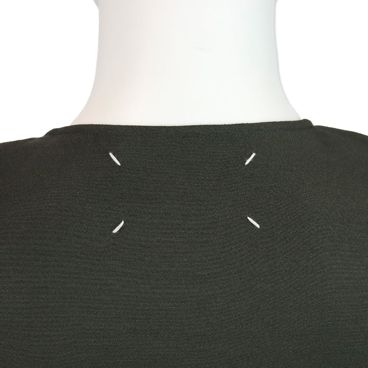 Maison Martin Margiela Dark Olive Satin Belted Midi Shirtdress