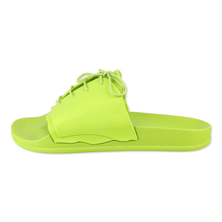 Maison Martin Margiela Lime Green Lace-Up Rubber Slides