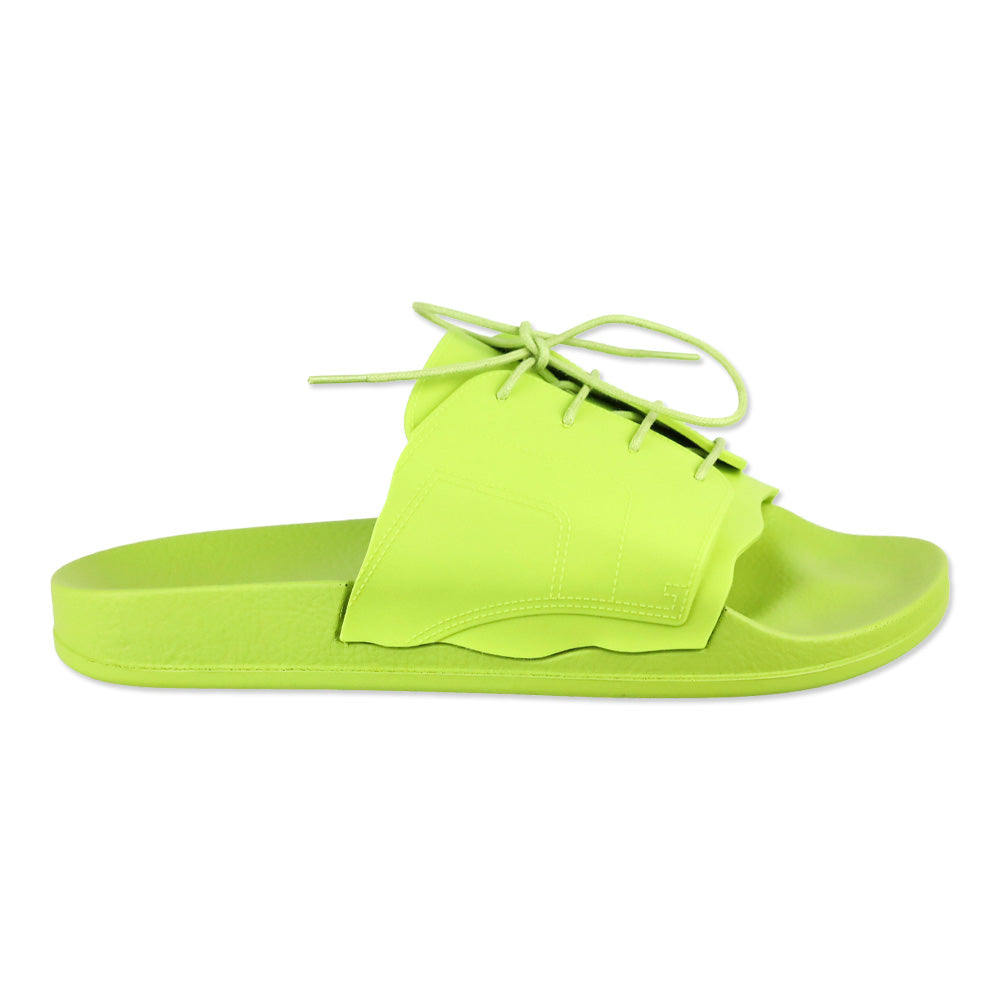 Maison Martin Margiela Lime Green Lace-Up Rubber Slides