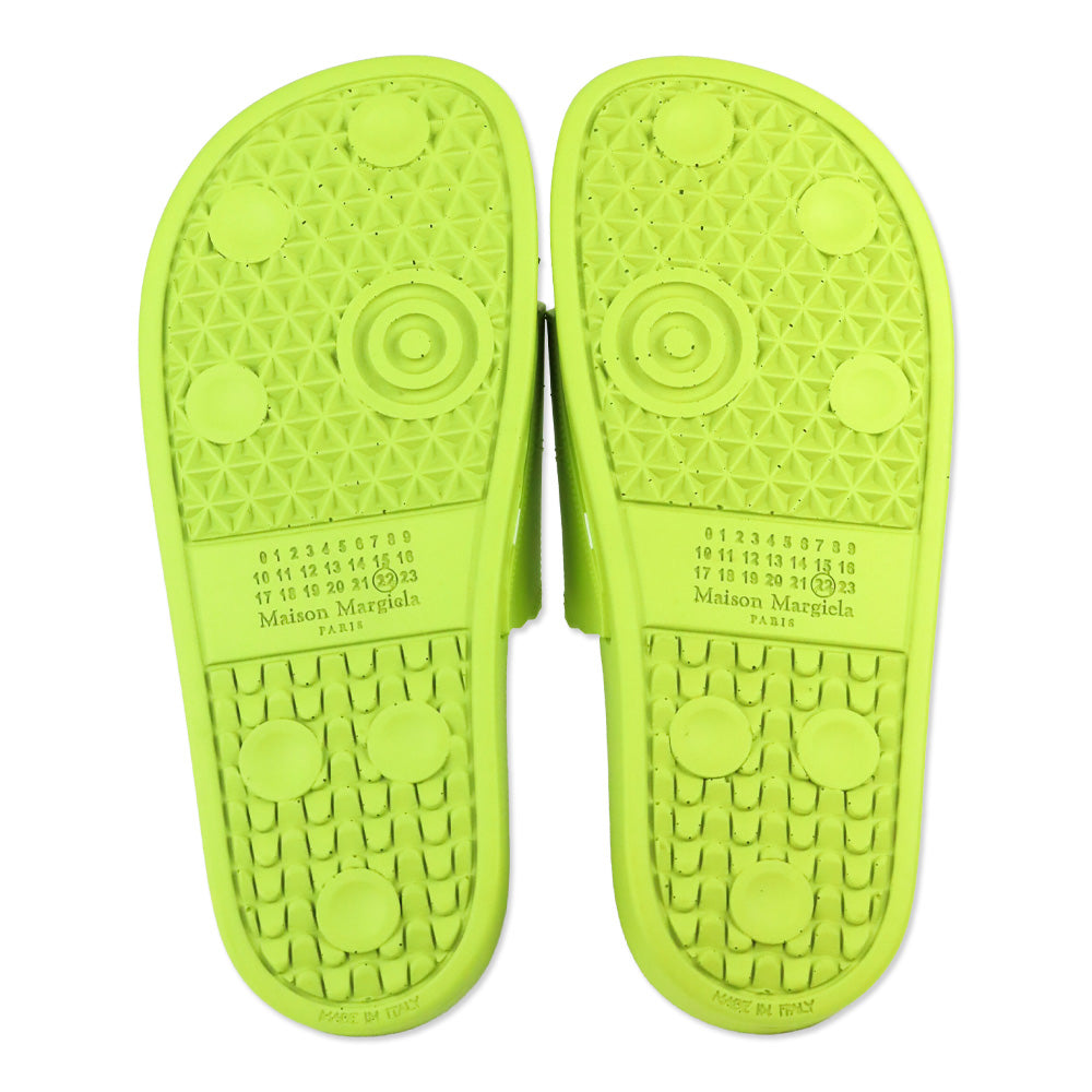 Maison Martin Margiela Lime Green Lace-Up Rubber Slides