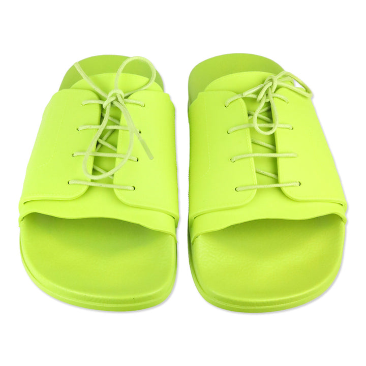 Maison Martin Margiela Lime Green Lace-Up Rubber Slides