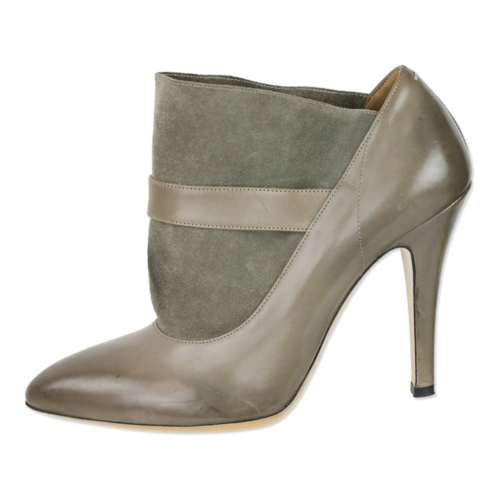 Maison Martin Margiela Replica Grey Soft Leather and Suede Mary Jane Ankle Boot