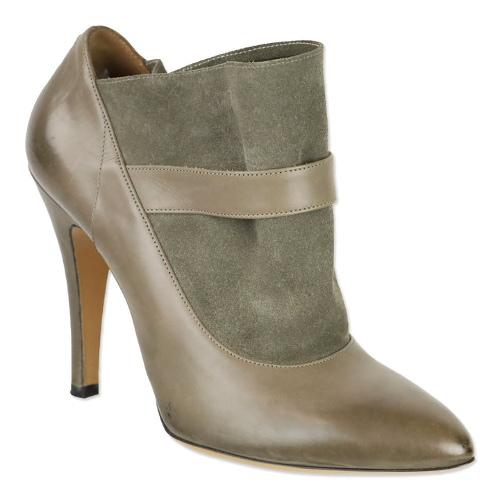 Maison Martin Margiela Replica Grey Soft Leather and Suede Mary Jane Ankle Boot