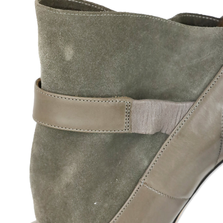Maison Martin Margiela Replica Grey Soft Leather and Suede Mary Jane Ankle Boot