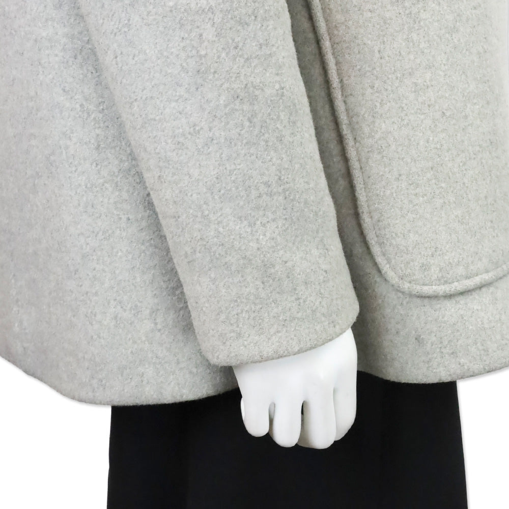 Maje Greli Gris Grey Wool Raccoon Fur Hooded Coat