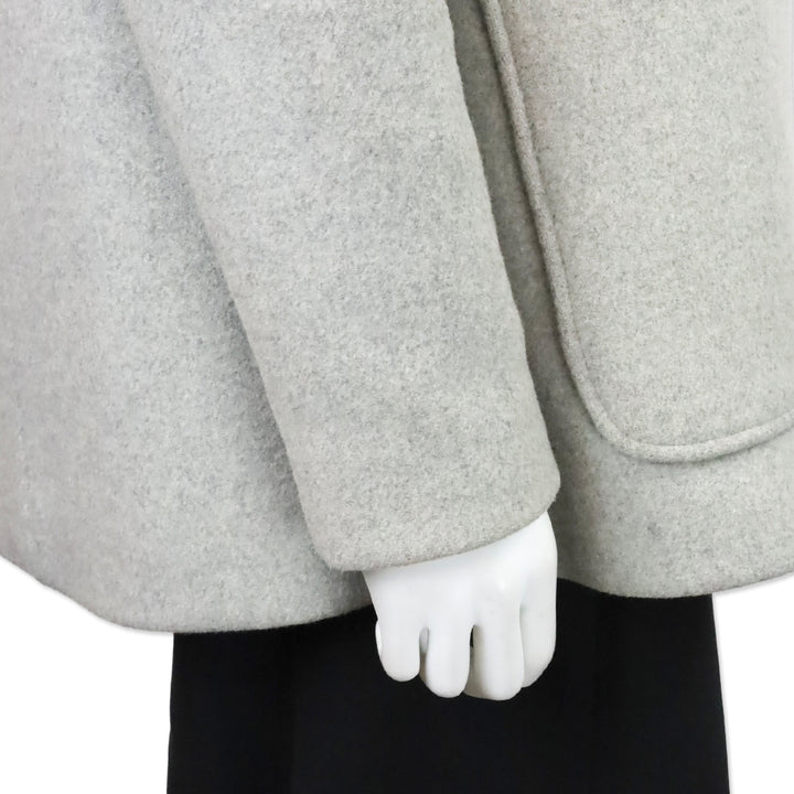 Maje Greli Gris Grey Wool Raccoon Fur Hooded Coat