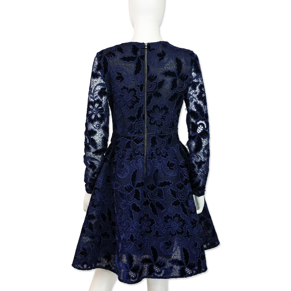 Maje Marine Blue Role Guipure Lace Fit & Flare Dress