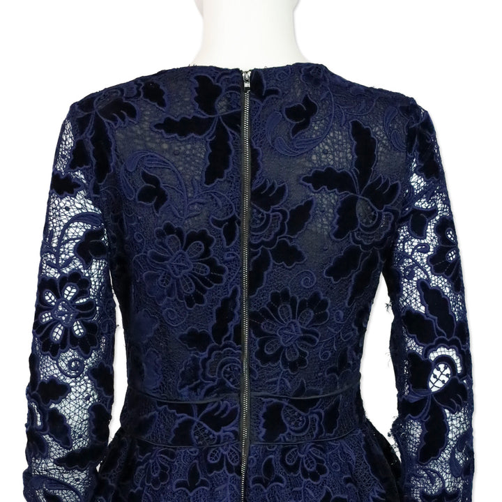 Maje Marine Blue Role Guipure Lace Fit & Flare Dress