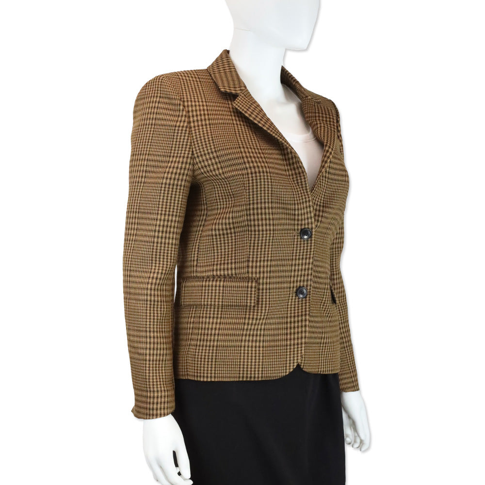 Maje Vedela Brown Plaid Blazer