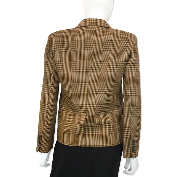 Maje Vedela Brown Plaid Blazer