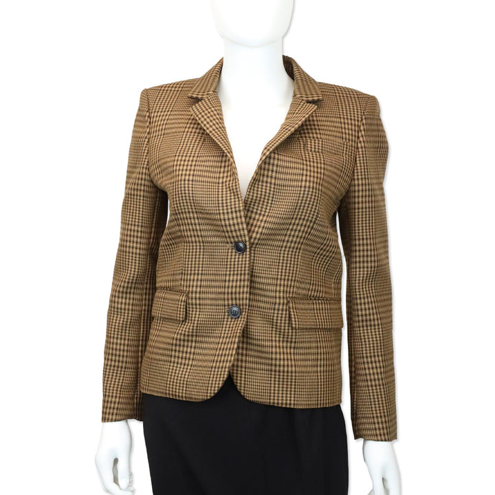 Maje Vedela Brown Plaid Blazer