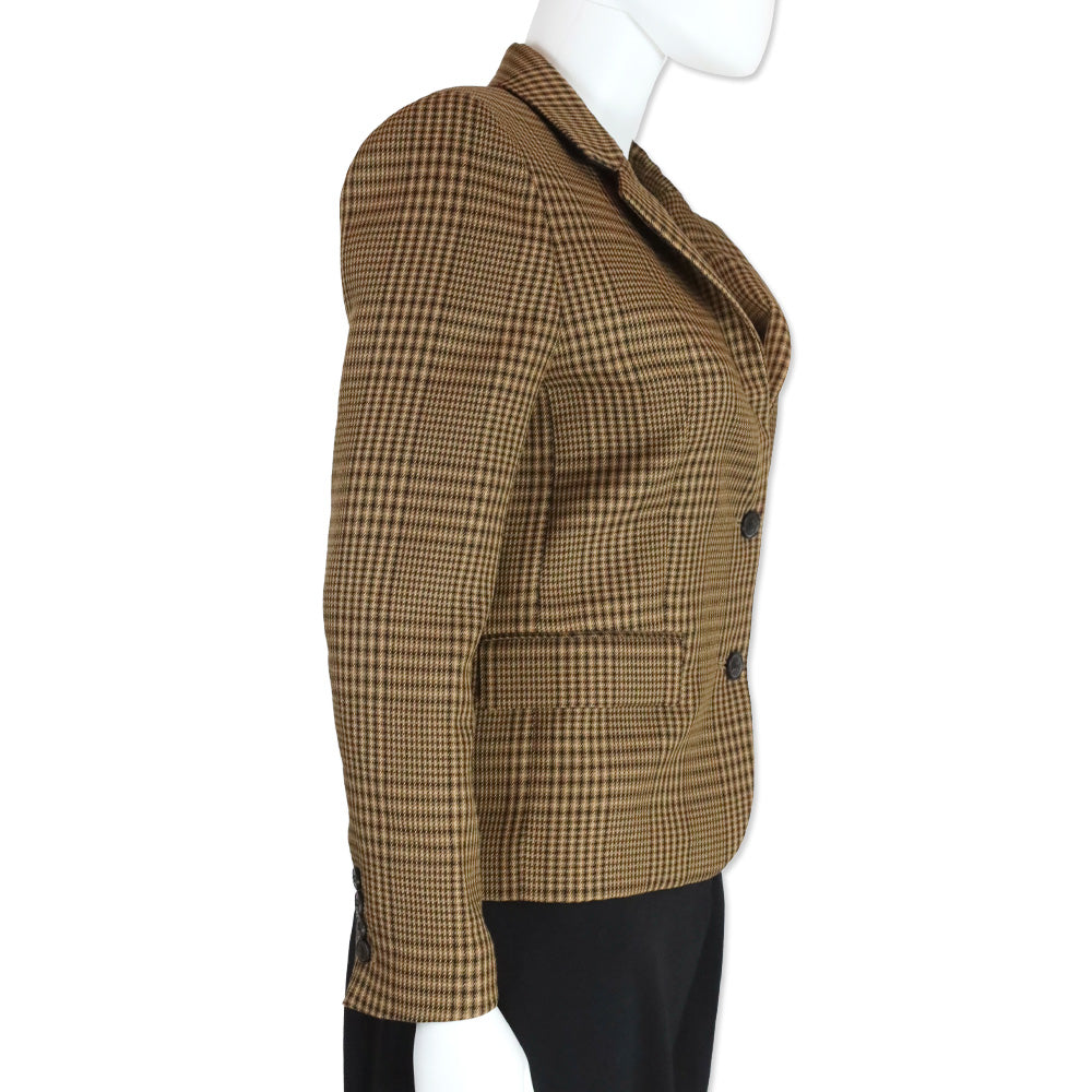 Maje Vedela Brown Plaid Blazer