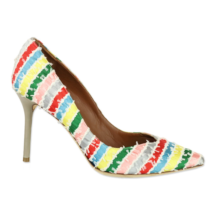 Malone Souliers Multicolor Stripes Satin Brenda Pumps