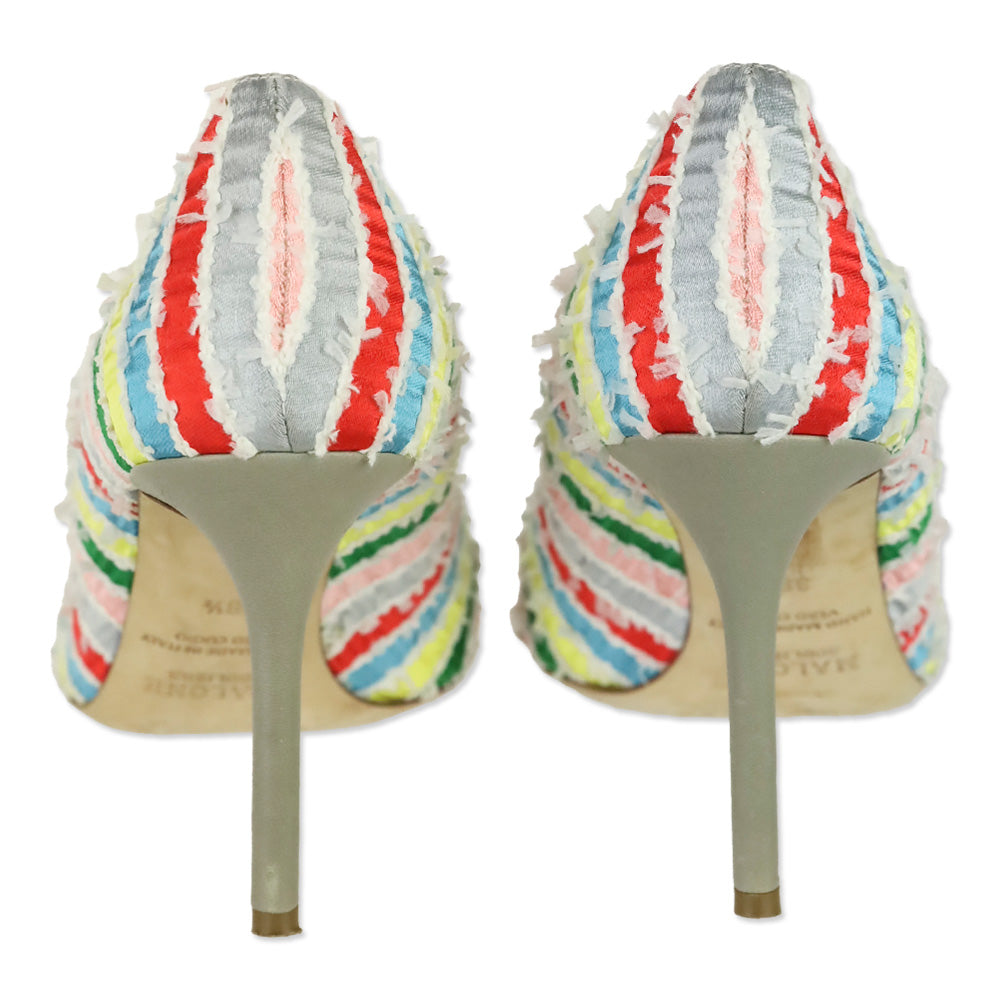 Malone Souliers Multicolor Stripes Satin Brenda Pumps