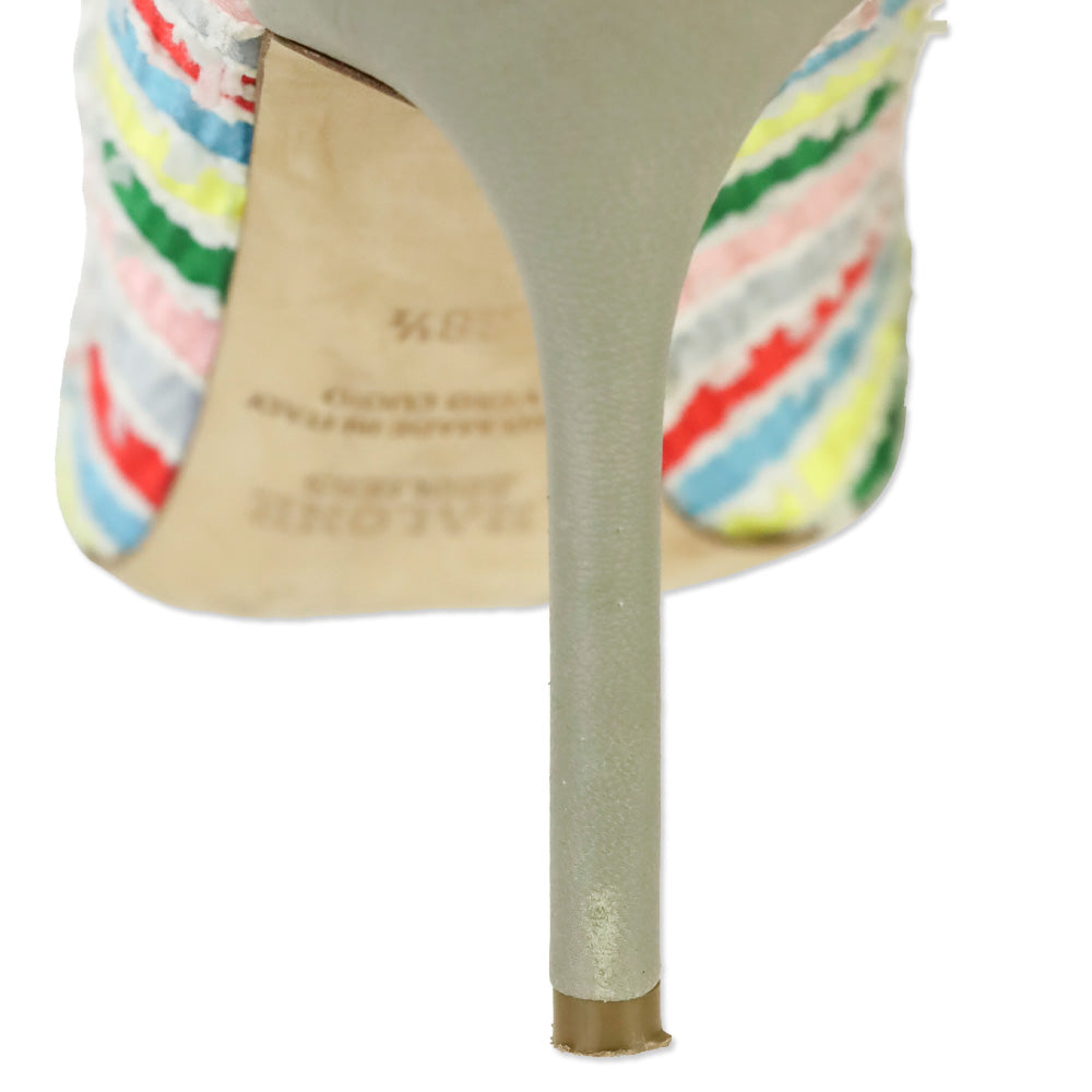 Malone Souliers Multicolor Stripes Satin Brenda Pumps