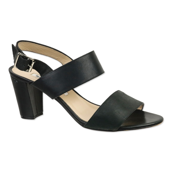 Manolo Blahnik Black Leather Khan Sandal