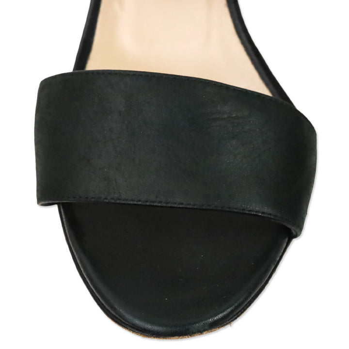 Manolo Blahnik Black Leather Khan Sandal