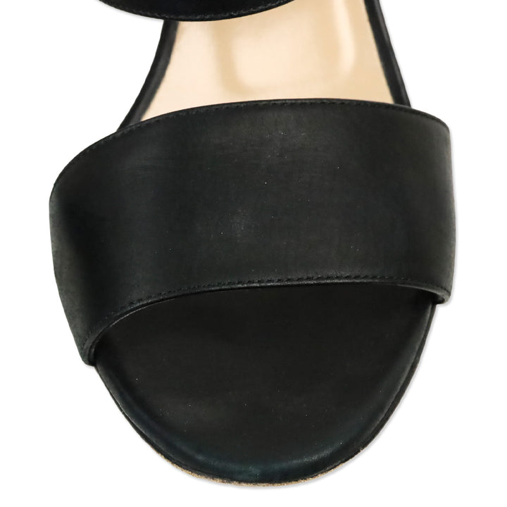 Manolo Blahnik Black Leather Khan Sandal