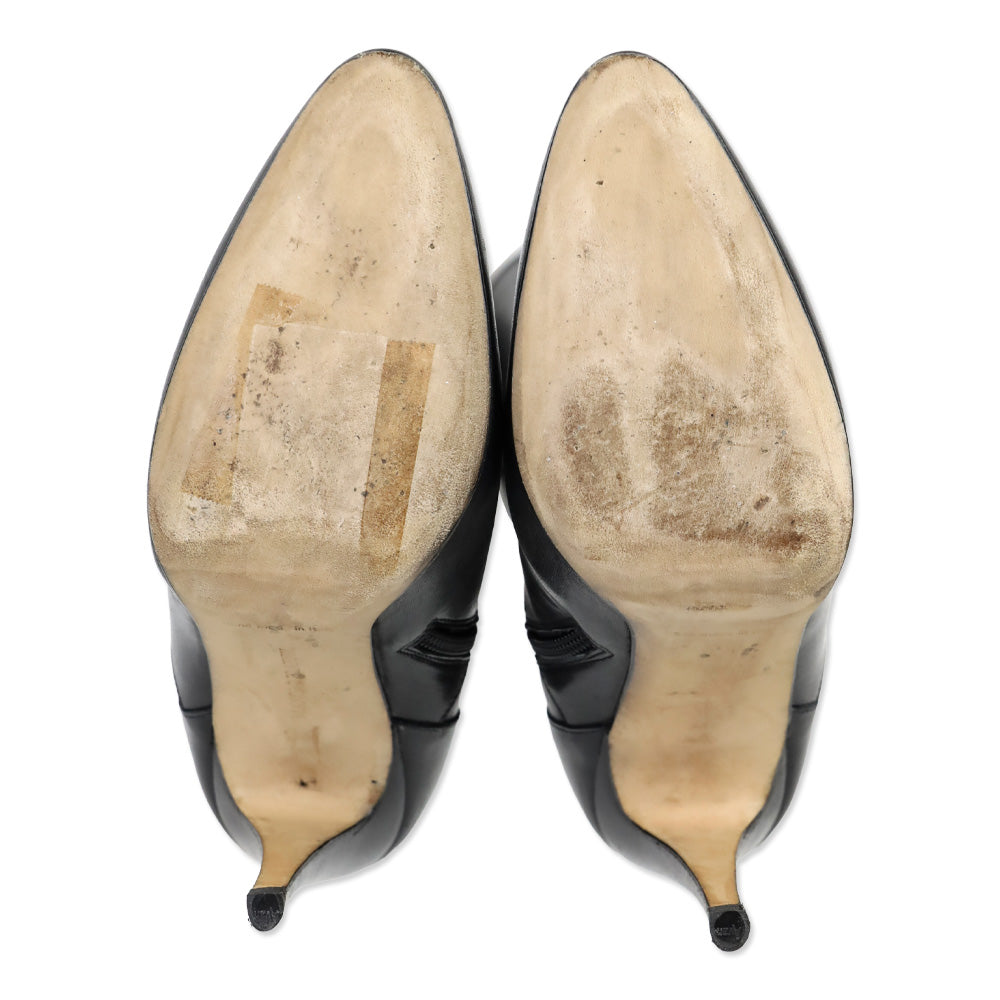 Manolo Blahnik Black Leather Tall Boots