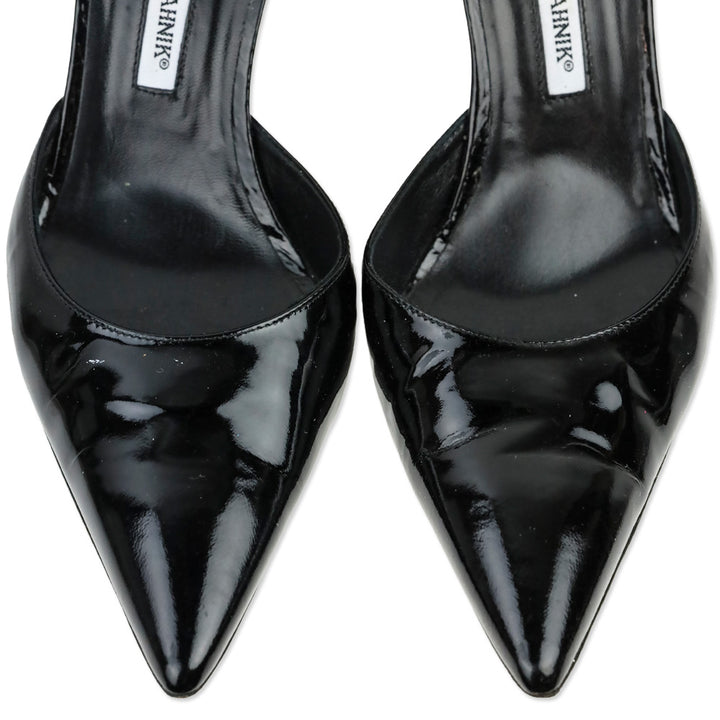 Manolo Blahnik Black Patent Leather D'Orsay Pump