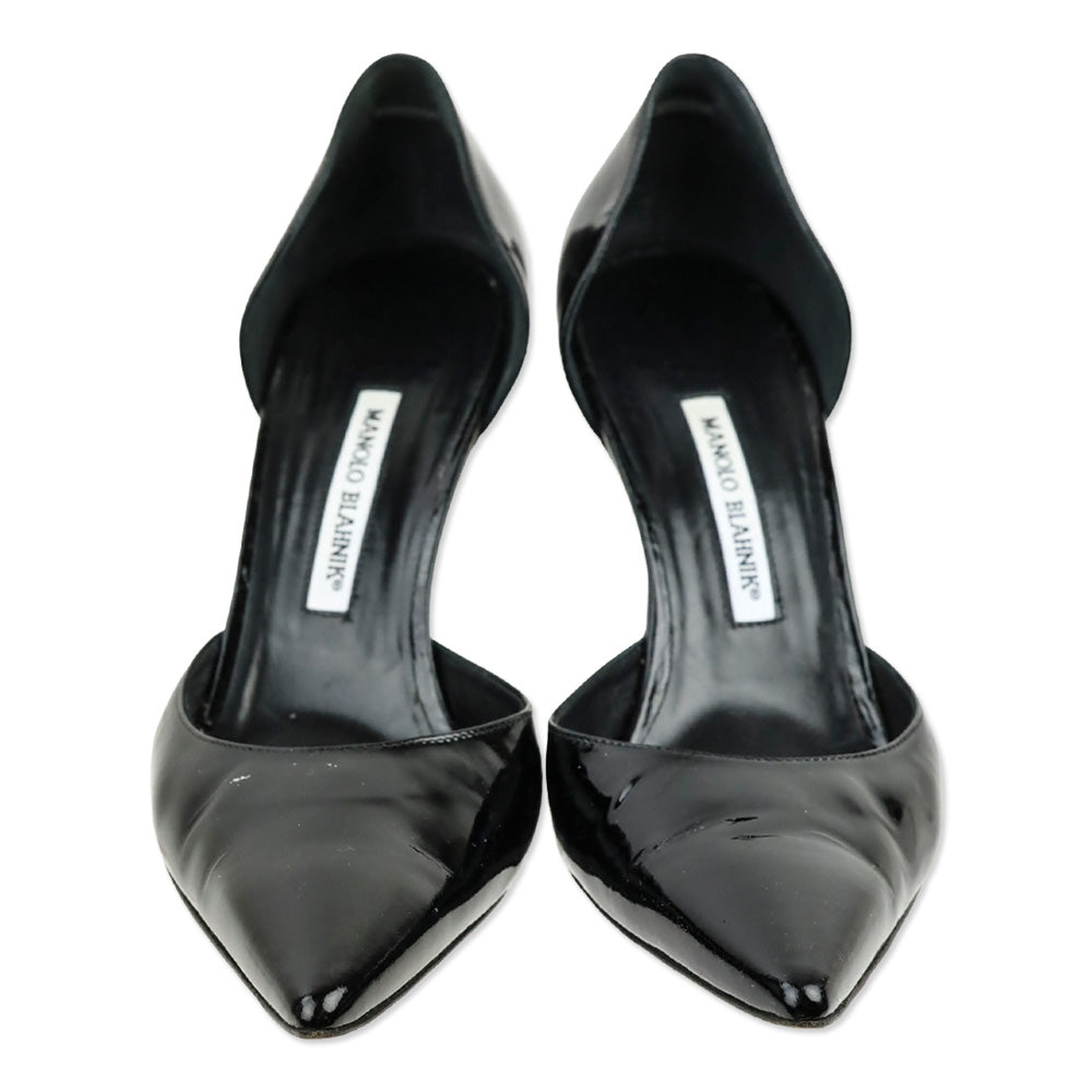 Manolo Blahnik Black Patent Leather D'Orsay Pump