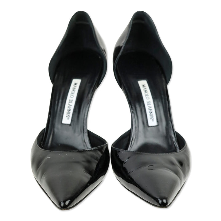 Manolo Blahnik Black Patent Leather D'Orsay Pump