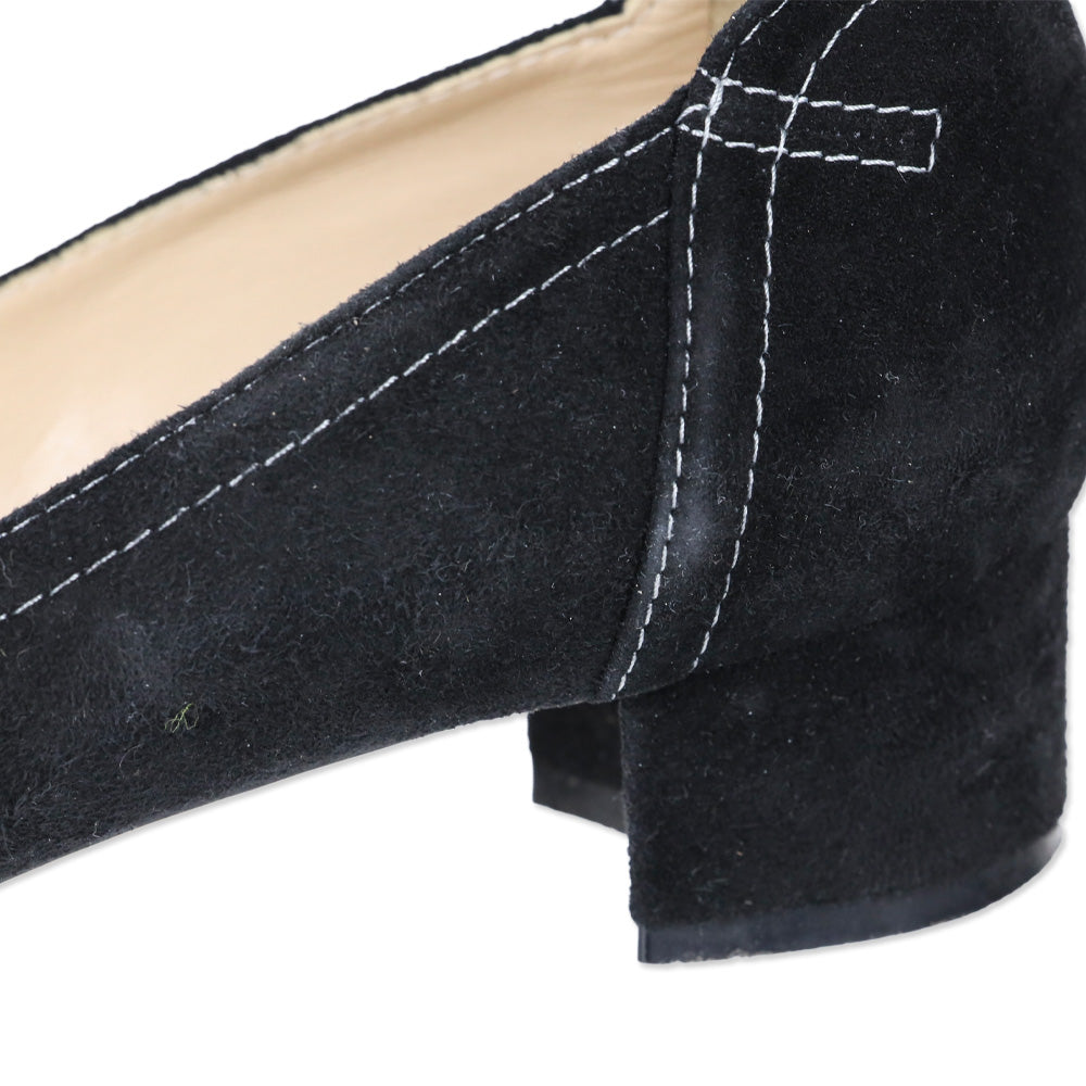 Manolo Blahnik Black Suede Loafer Pumps