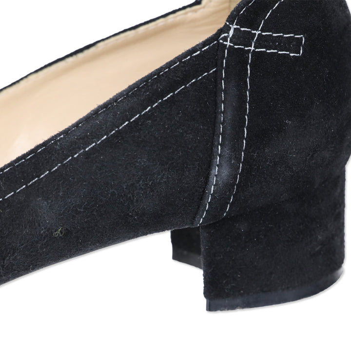 Manolo Blahnik Black Suede Loafer Pumps