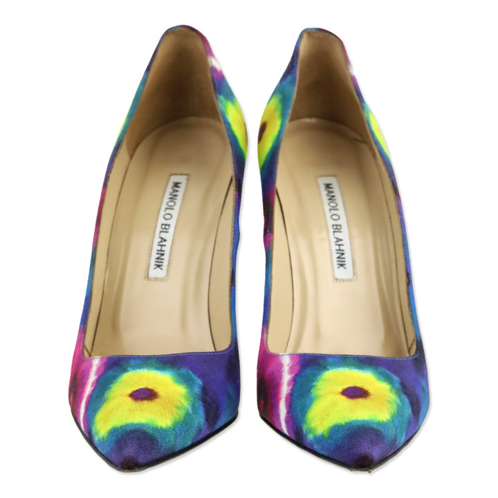 Manolo Blahnik Blahnik Tie Dye Fabric Pumps