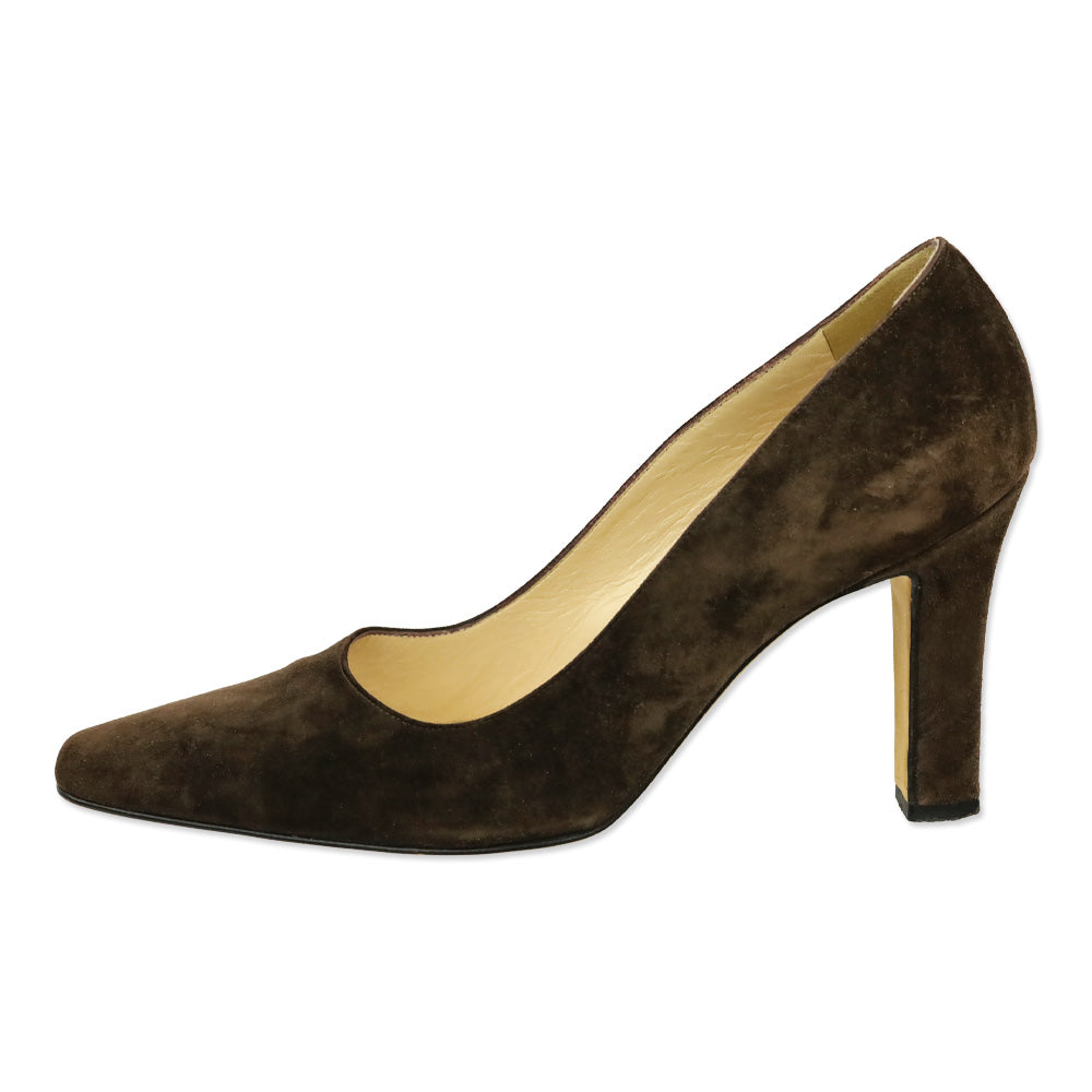Manolo Blahnik Brown Suede Pumps