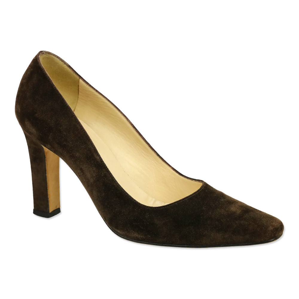 Manolo Blahnik Brown Suede Pumps