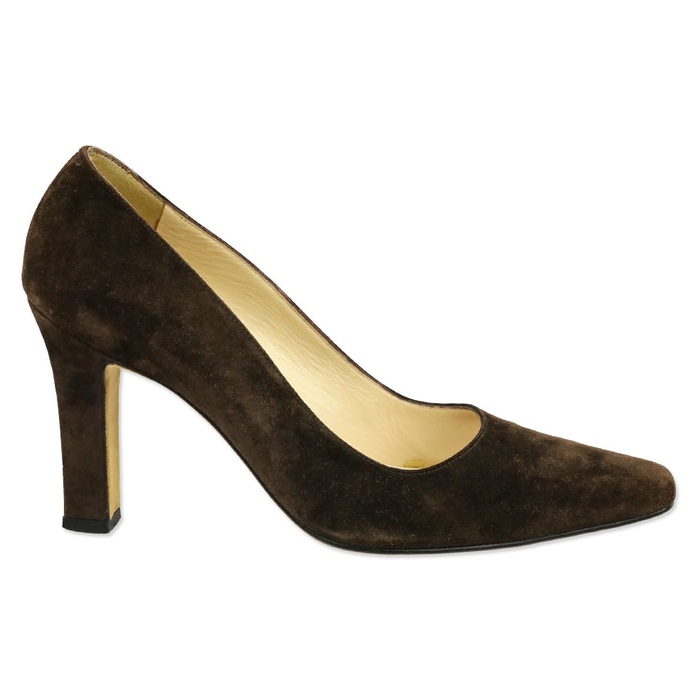 Manolo Blahnik Brown Suede Pumps