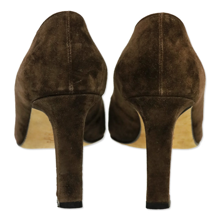 Manolo Blahnik Brown Suede Pumps