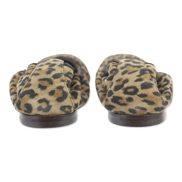 Manolo Blahnik Leopard Print Suede Togram Elastic Ballet Flats