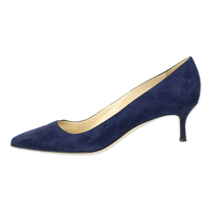 Manolo Blahnik Srila Navy Suede Stiletto Pumps