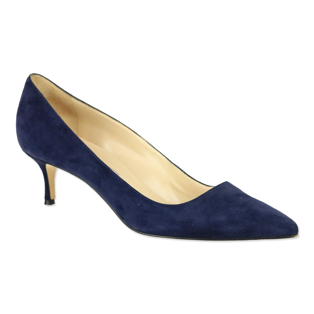 Manolo Blahnik Srila Navy Suede Stiletto Pumps