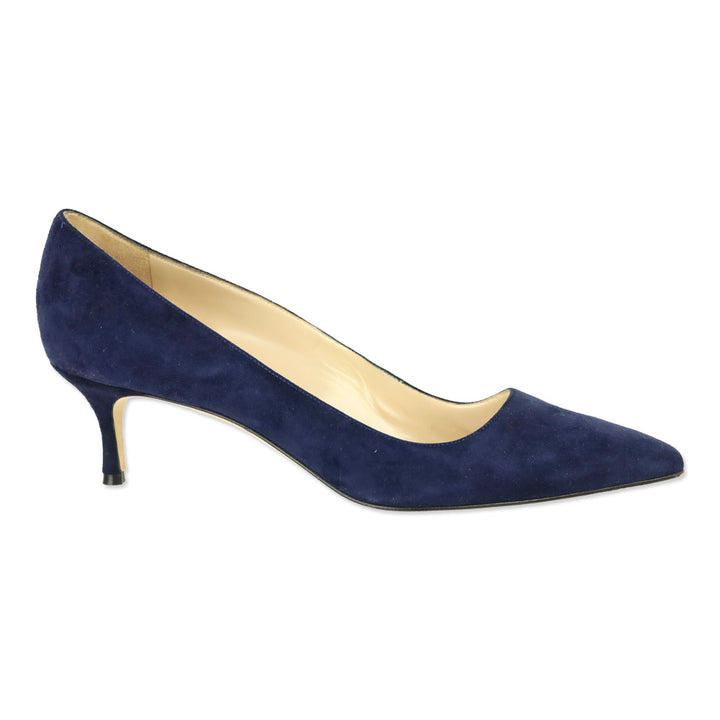 Manolo Blahnik Srila Navy Suede Stiletto Pumps