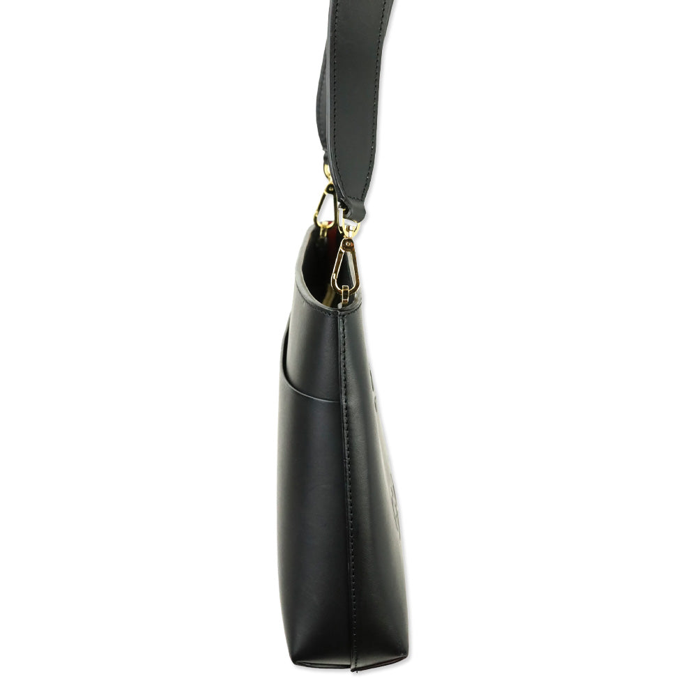 Mansur Gavriel Black Leather Logo Shoulder Bag