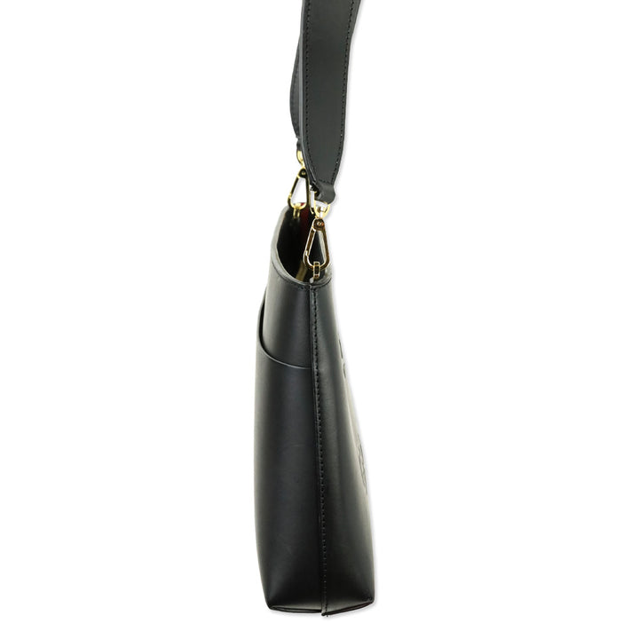 Mansur Gavriel Black Leather Logo Shoulder Bag