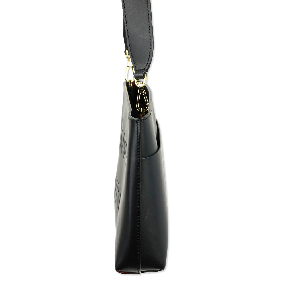 Mansur Gavriel Black Leather Logo Shoulder Bag