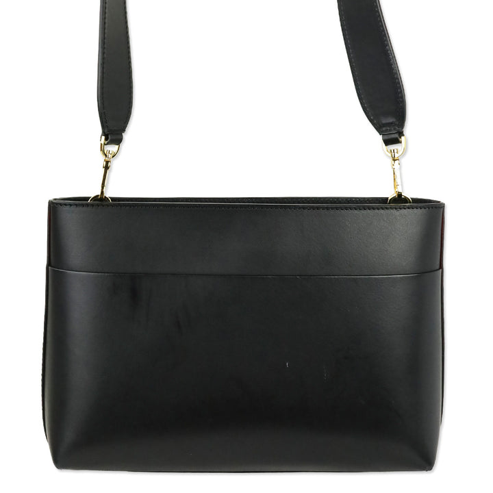 Mansur Gavriel Black Leather Logo Shoulder Bag