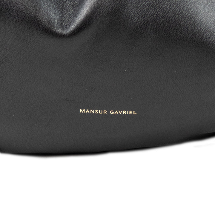 Mansur Gavriel Black Pleated Leather Hobo Shoulder Bag