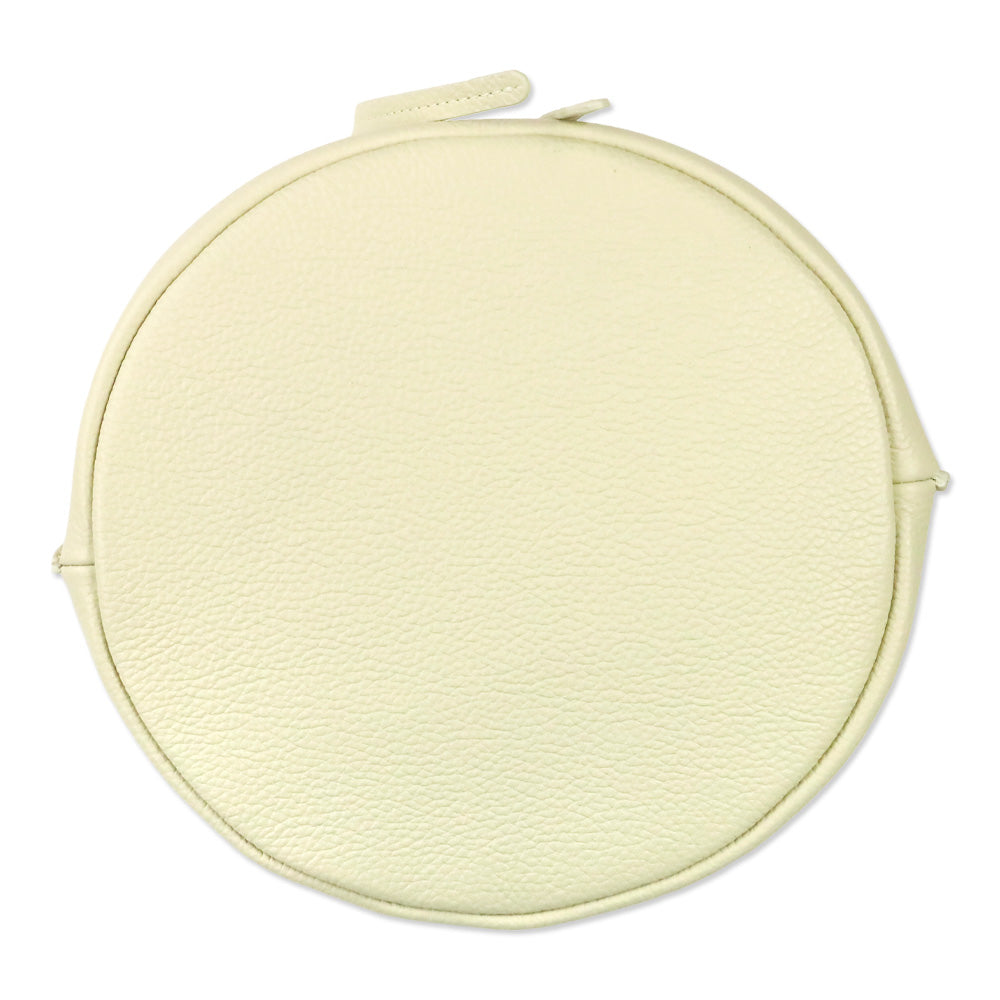 Mansur Gavriel Cream Grained Leather Drawstring Bucket Bag