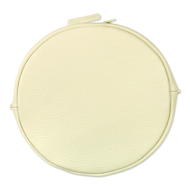 Mansur Gavriel Cream Grained Leather Drawstring Bucket Bag